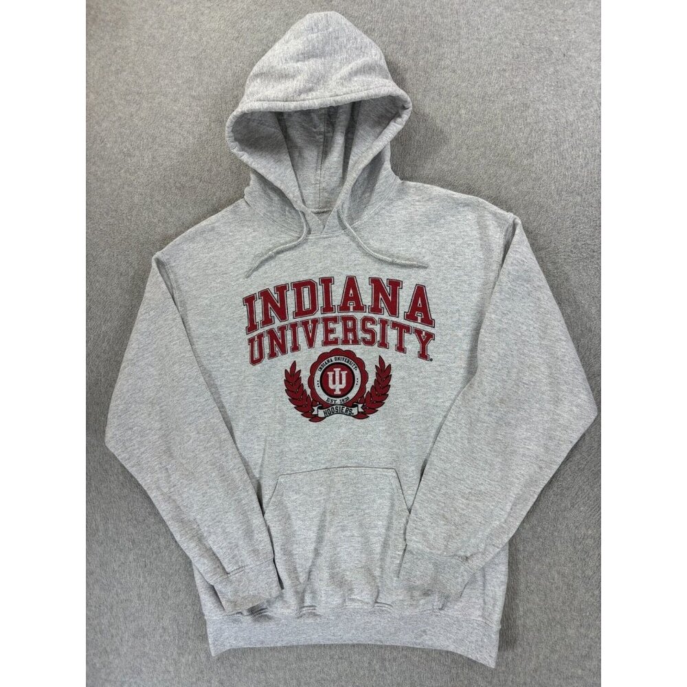 Indiana Hoosiers Campus Hoodie Sweatshirt (Men's Medium) Gray - Picture 1 of 10